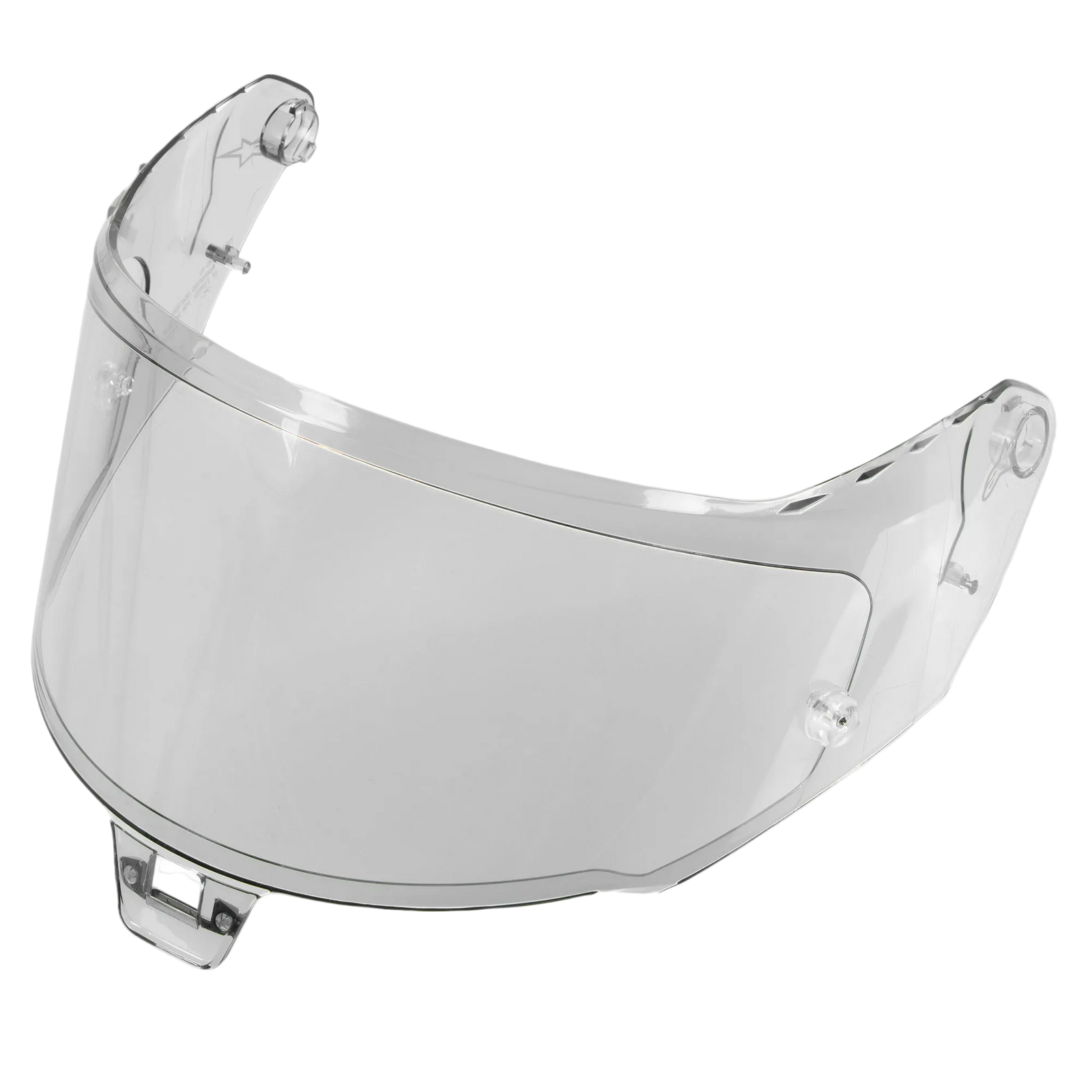 Alpinestars Supertech R10 AFHS-01 Shield, Replacement Helmet Visor, Photochromic, clear curved plastic design with attachment mechanisms, compatible with S-R10 racing helmets, UV protected and scratch resistant finish