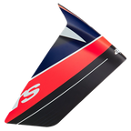 Alpinestars Supertech R10 Team Race Spoiler, Helmzubehör, Black Carbon, Red Fluo und Dunkelblau Matt, aerodynamisches flügelähnliches Profil, mattes Finish mit markanten Farbfeldern, Ersatzteil für Motorrad-Rennhelme