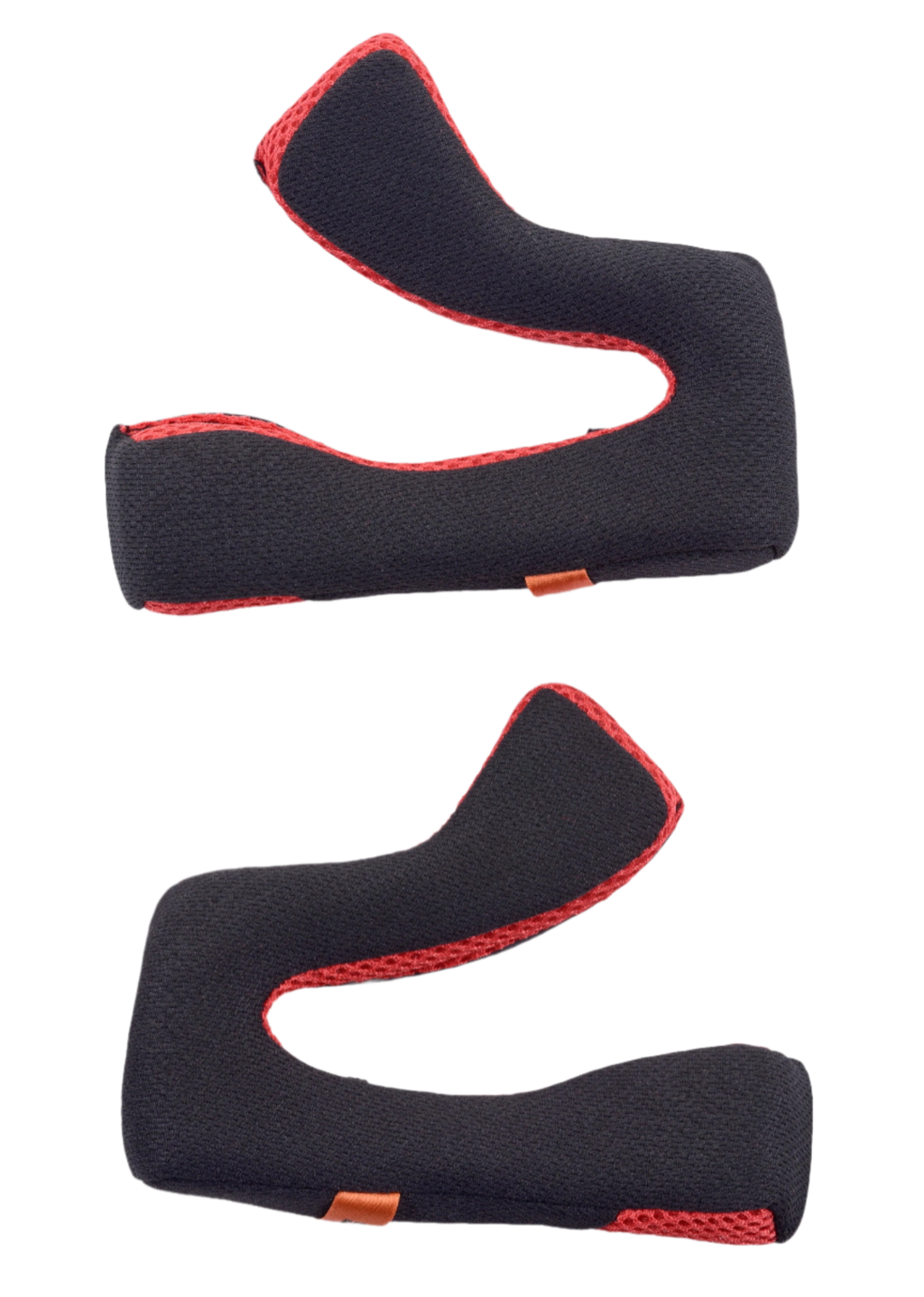 Coussinets de joue de remplacement Alpinestars S-M5, accessoire pour casque, noir et rouge, lot de deux coussinets intérieurs ergonomiques, construction en maille respirante avec liseré rouge, conçu pour le confort et l'ajustement du casque de motocross