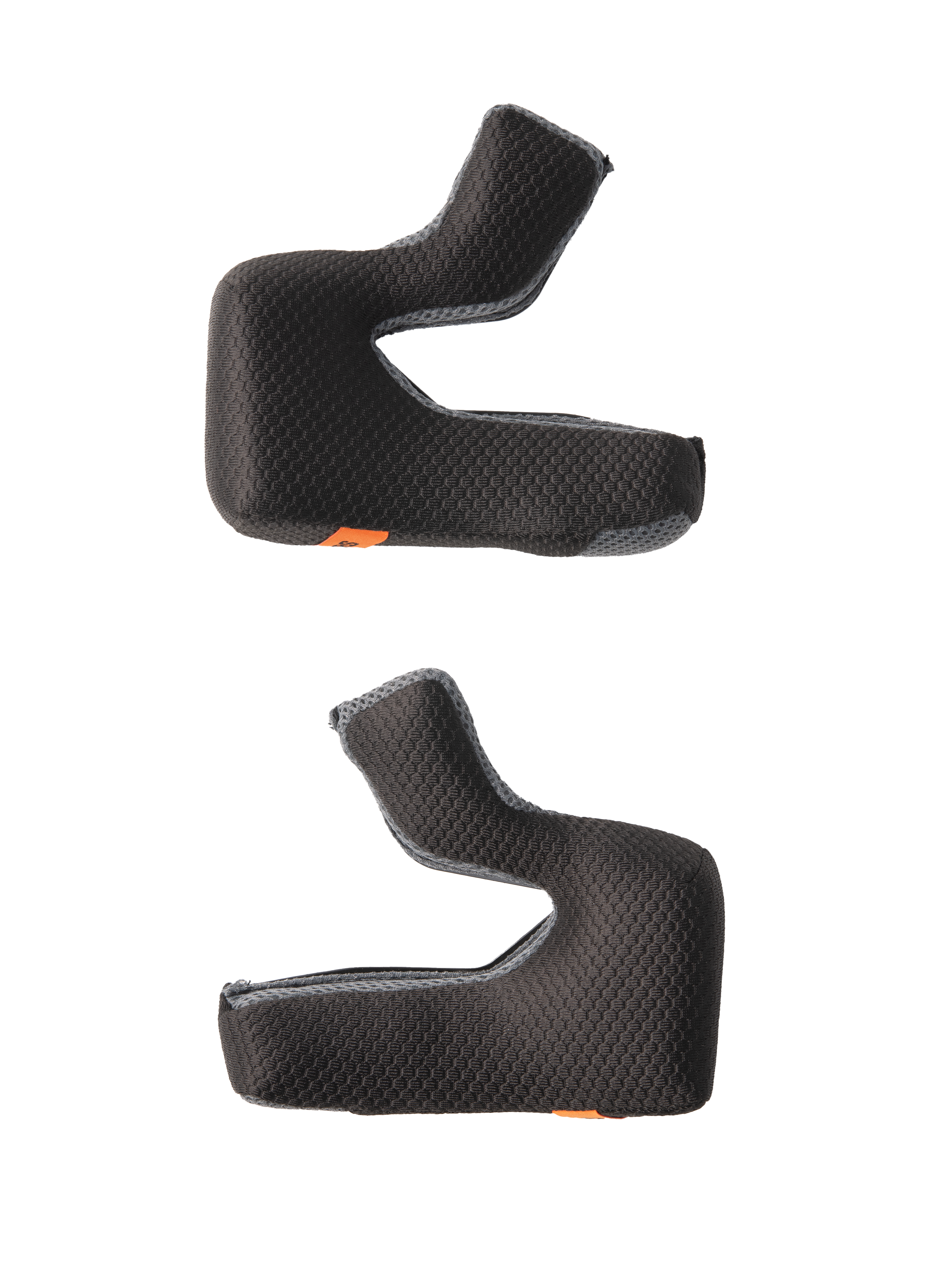 Alpinestars S-M7 Wangenpolster-Set, Ersatz-Helmpolsterung, Schwarz mit strukturiertem Wabengewebe und grauen Mesh-Kanten, konturierte Schaumstoffpolster für eine ergonomische Passform, mit orangefarbenen Notentriegelungslaschen, Motorradhelm-Zubehör