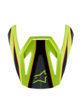 Visière Alpinestars S-M3 Youth Fray, visière de casque de motocross, rouge, jaune fluo et noir avec finition brillante, design angulaire avec le logo étoile Alpinestars, pièce de rechange officielle pour casques de course junior