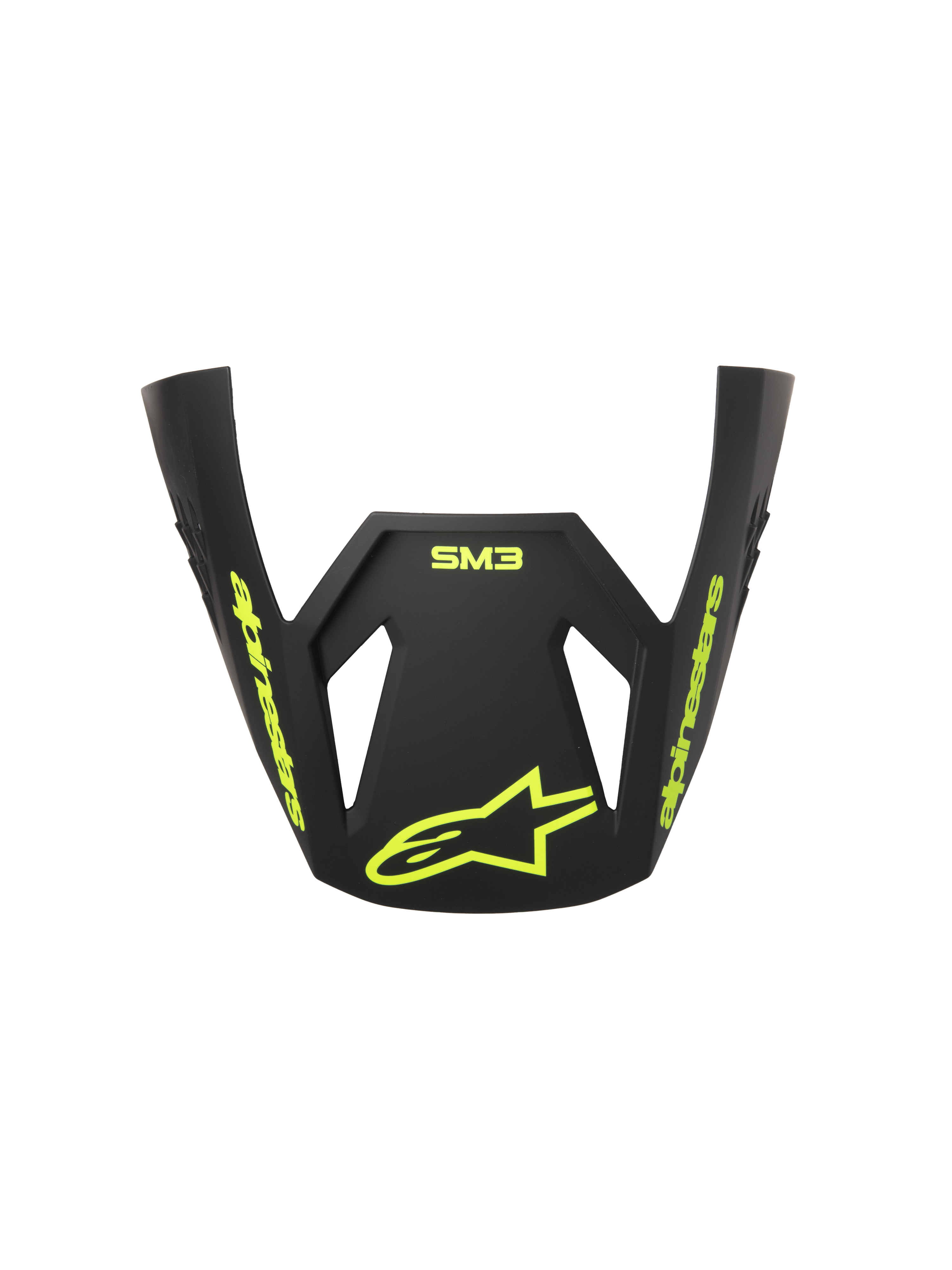 Alpinestars S-M3 Radium ECE06 Visier, Ersatzvisier für Motocross-Helme, Grau, Schwarz und Gelb Fluo Matt, mit gelbem fluo Alpinestars-Branding und Stern-Logo, mattes Finish, aerodynamisches Design für den Offroad-Rennsport