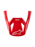 Visière Alpinestars S-M3 Radium, pièce de rechange pour casque de motocross, rouge et blanche avec logo blanc, fini brillant