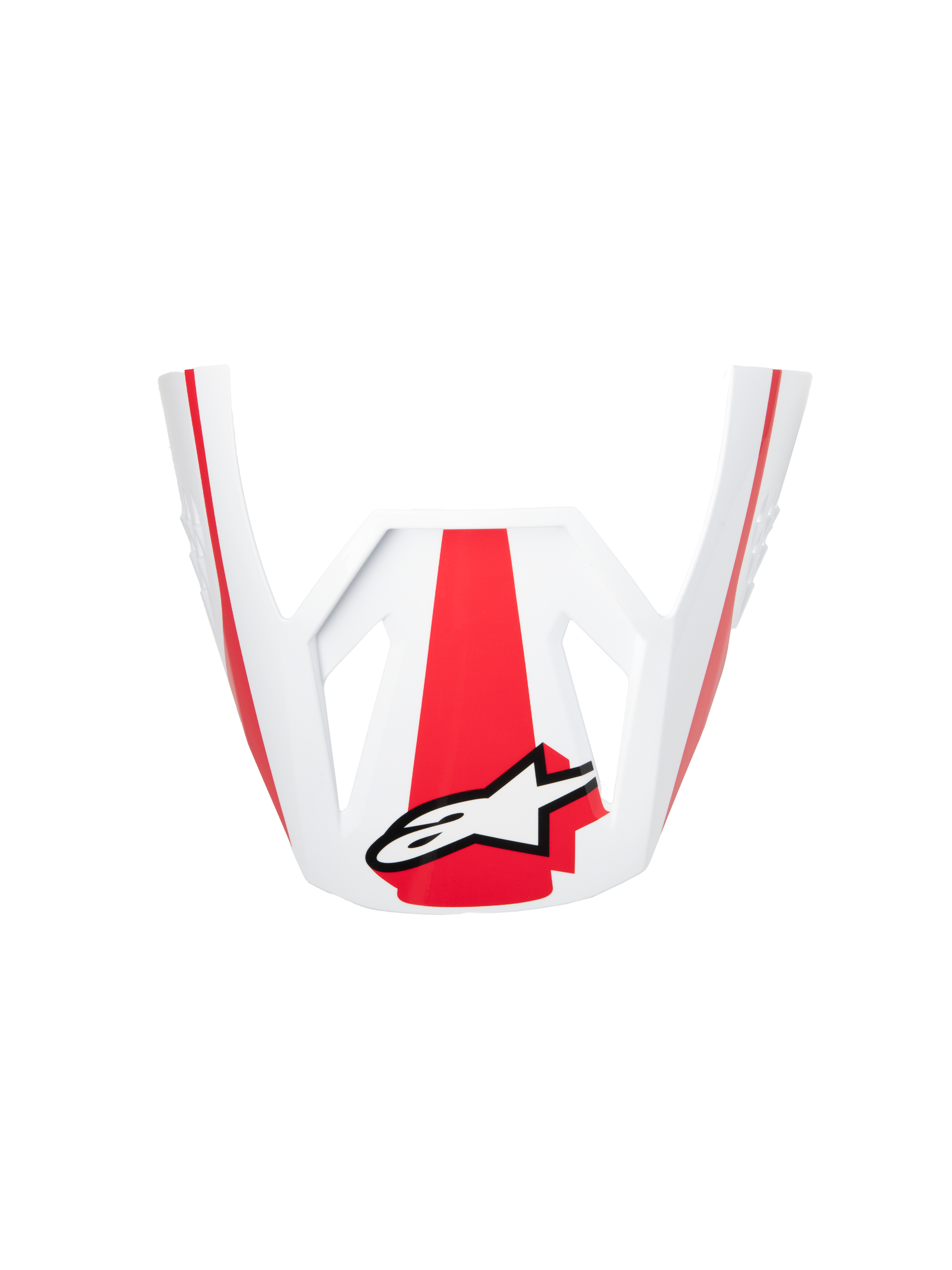 Alpinestars S-M3 Heat ECE06 Visier, Helmzubehör, Rot, Weiß und Schwarz glänzend, offizielles Ersatzteil für Offroad-Helme, mit markanten roten Grafiken und weißem Alpinestars Logo, glänzendes Finish für Motocross-Ausrüstung
