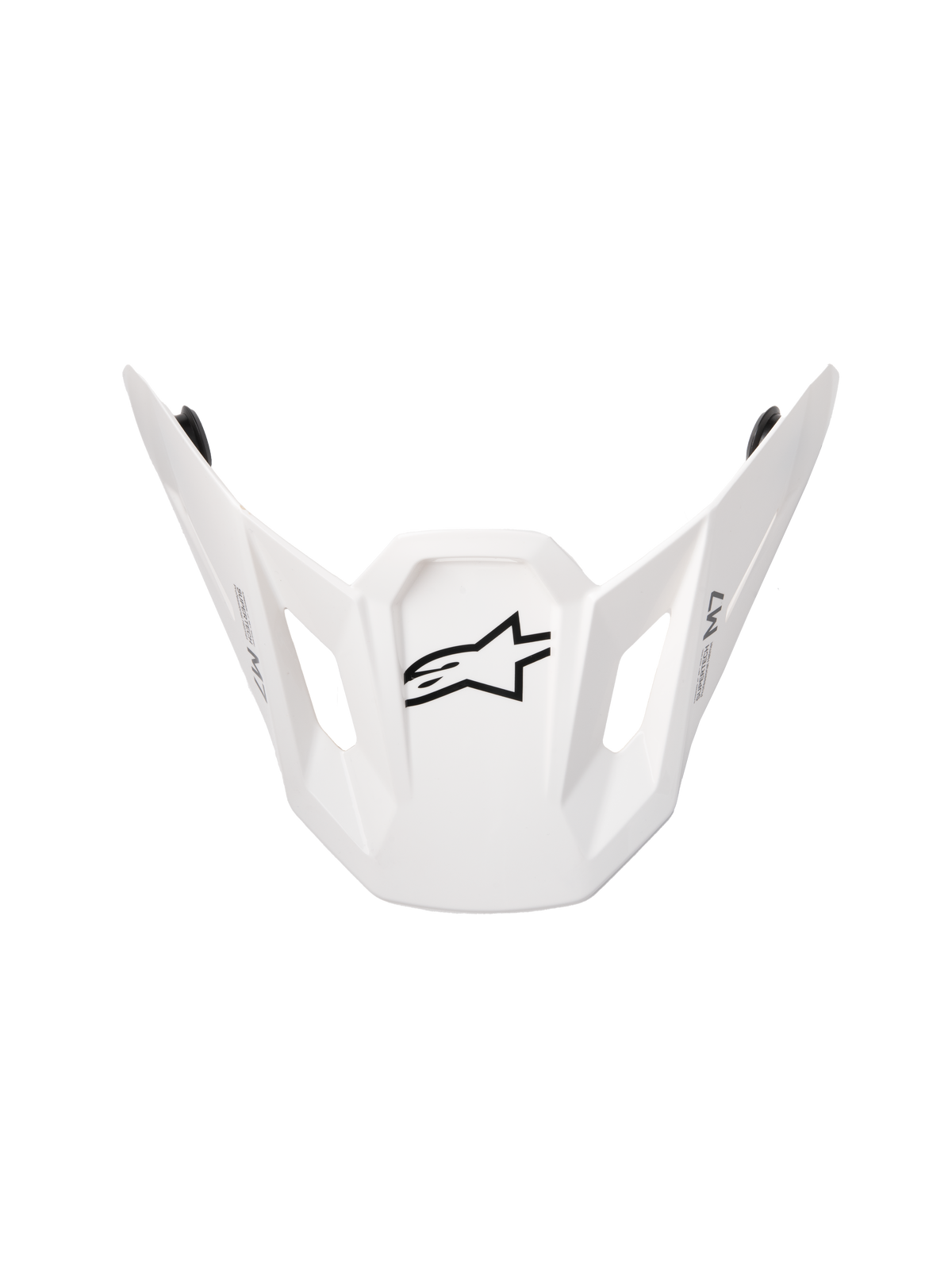 Alpinestars S-M7 Solid ECE06 Visier, Ersatz-Helmschild für Motocross-Helme, glänzend weißes Finish, mit schwarzem Stern-Logo, kantiges aerodynamisches Design mit rechteckigen Belüftungsaussparungen, kompatibel mit S-M7 Helmen