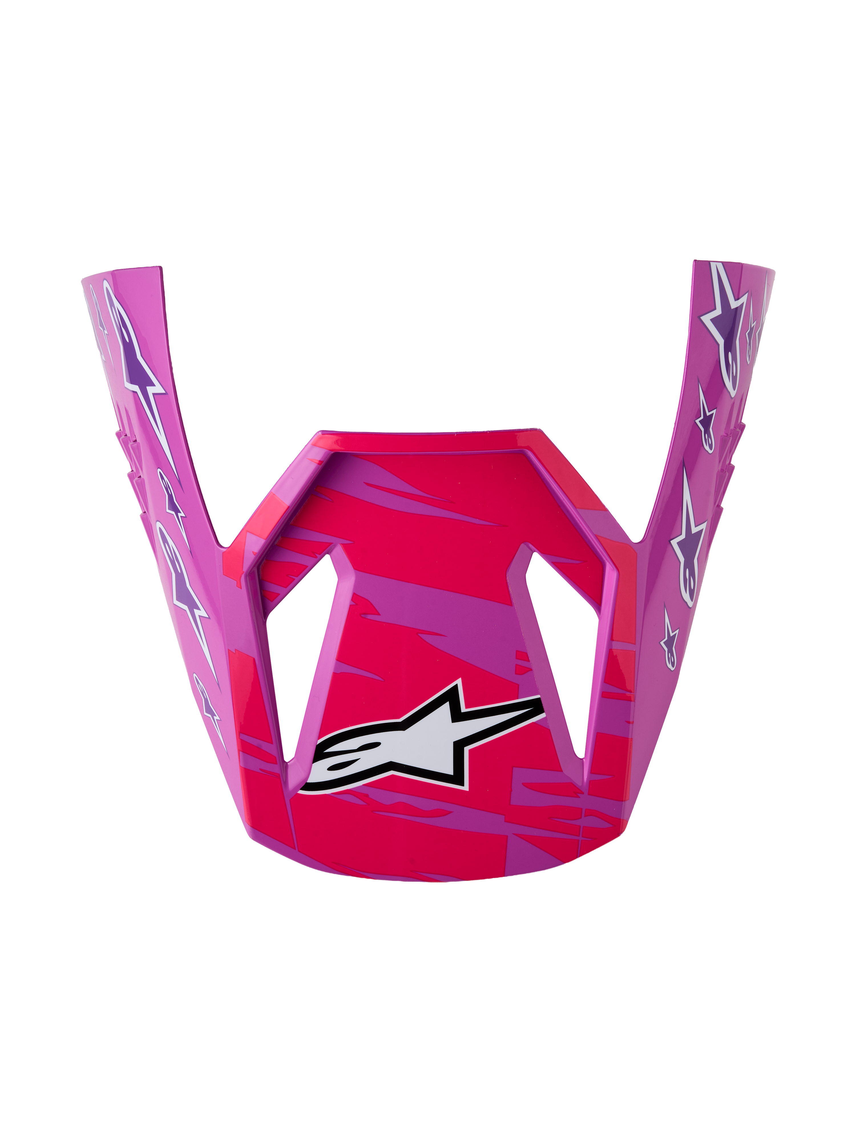 Alpinestars SM3 Falcon vizier, motorcross reserveklep, paars en roze fluo, glanzende afwerking, ECE06.