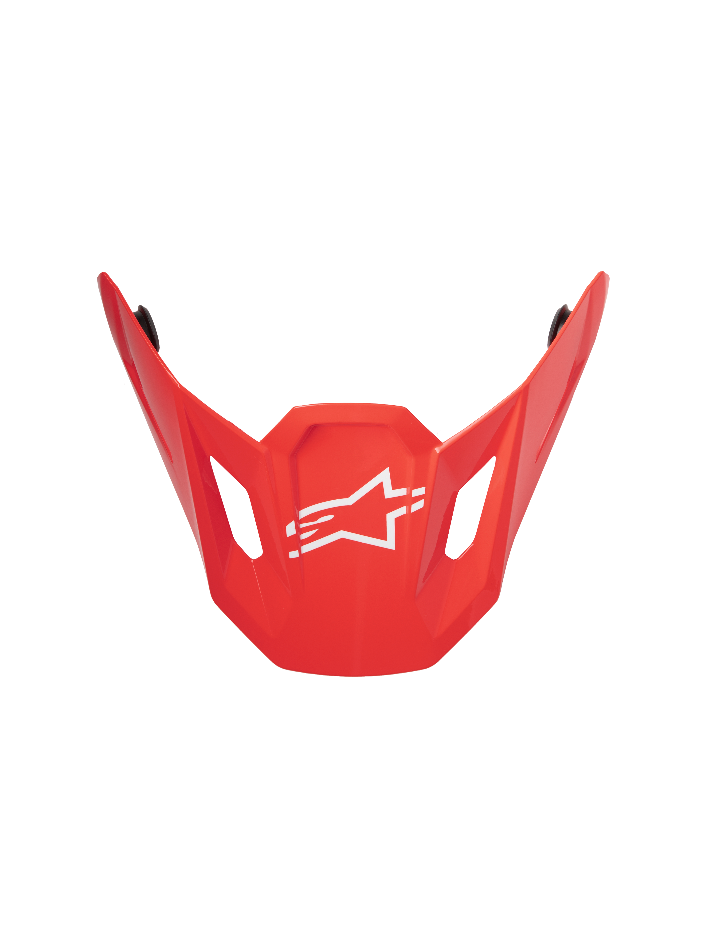 Alpinestars S-M7 Core ECE06 Visier, Rot Glänzend, Ersatzvisier für Motocross-Helme, mit kantigem aerodynamischem Design, zentralem weißem Alpinestars-Sternlogo, seitlichen Belüftungsausschnitten und einer langlebigen glänzenden Oberfläche