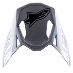 Alpinestars S-M8 Factory Visier, Motocross-Helm-Zubehör, Weiß mit schwarzem Alpinestars-Logo, Ersatz-Schirm mit aerodynamischen Aussparungen und Klicksystem für Supertech M8 Helme