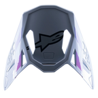 Alpinestars Supertech M10 Daytona 23 LE Visier, Ersatzvisier für Motocross-Helme, Haze Gray mit Orange Fluo und Rhodamine Akzenten, aerodynamisches Design mit Snap-on-Befestigung und schwarzem Alpinestars Logo auf der Unterseite