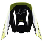 Alpinestars S-M5 Beam Visor, Motocross Helmet Accessory, Black and Yellow Fluo Glossy, featuring S-M5 branding and Alpinestars logo, glossy finish for off-road racing helmets
