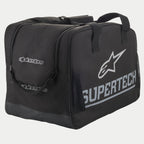 Alpinestars S M 10 Semi Rigid Tasche, semi-stabile Helm-Softtasche für Motorradhelme, Schwarz und Weiß, mit Supertech-Branding und A-Star-Logo