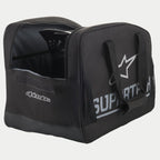 Alpinestars Supertech Semi Rigid Helmeltasche, Motocross-Helmchtasche, Schwarz und Silber, robuste Tragegriffe, stabile Halbstarre Konstruktion