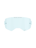 Alpinestars Supertech Clear Lens in Clear Blue, Ersatzscheibe für Motocross-Brillen, mit „ONE GOAL ONE VISION“-Branding und integrierten Tear-off-Posts, gewölbtes, schlagfestes Polycarbonat-Design
