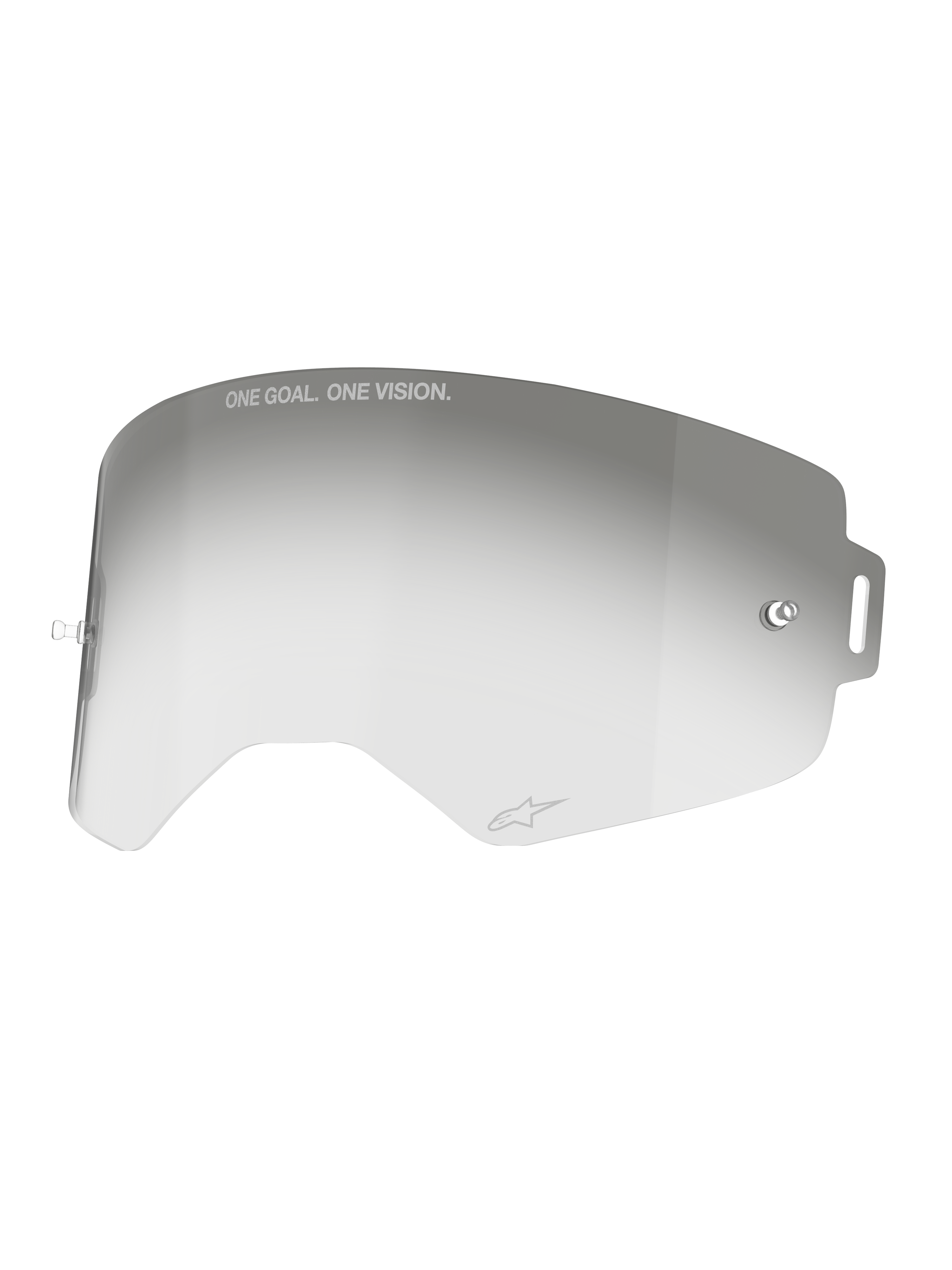Alpinestars Supertech fotochromische lens, grijze vervangende lens voor crossbril, anti-condenscoating, tear-off bevestigingspunten, Absolute Vision-technologie voor motocross.