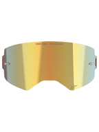 Alpinestars Supertech Spiegelscheibe, Motocross-Brillen-Ersatzglas, Mirror-Gold-Finish, mit „ONE GOAL. ONE VISION.“ Schriftzug und Alpinestars-Logo, inklusive seitlicher Tear-Off-Posts, langlebiges Polycarbonat für Offroad-Rennen