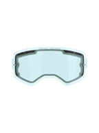 Alpinestars Supertech belüftete Doppelscheibe, Ersatzglas für Motocross-Brillen, Blau getönt, Polycarbonat-Doppelscheiben-Konstruktion, schwarze Schaumstoffdichtung, Belüftungsöffnungen oben und seitlich, „ONE GOAL. ONE VISION.“ Branding, Antibeschlag-Funktion für Offroad-Rennsport