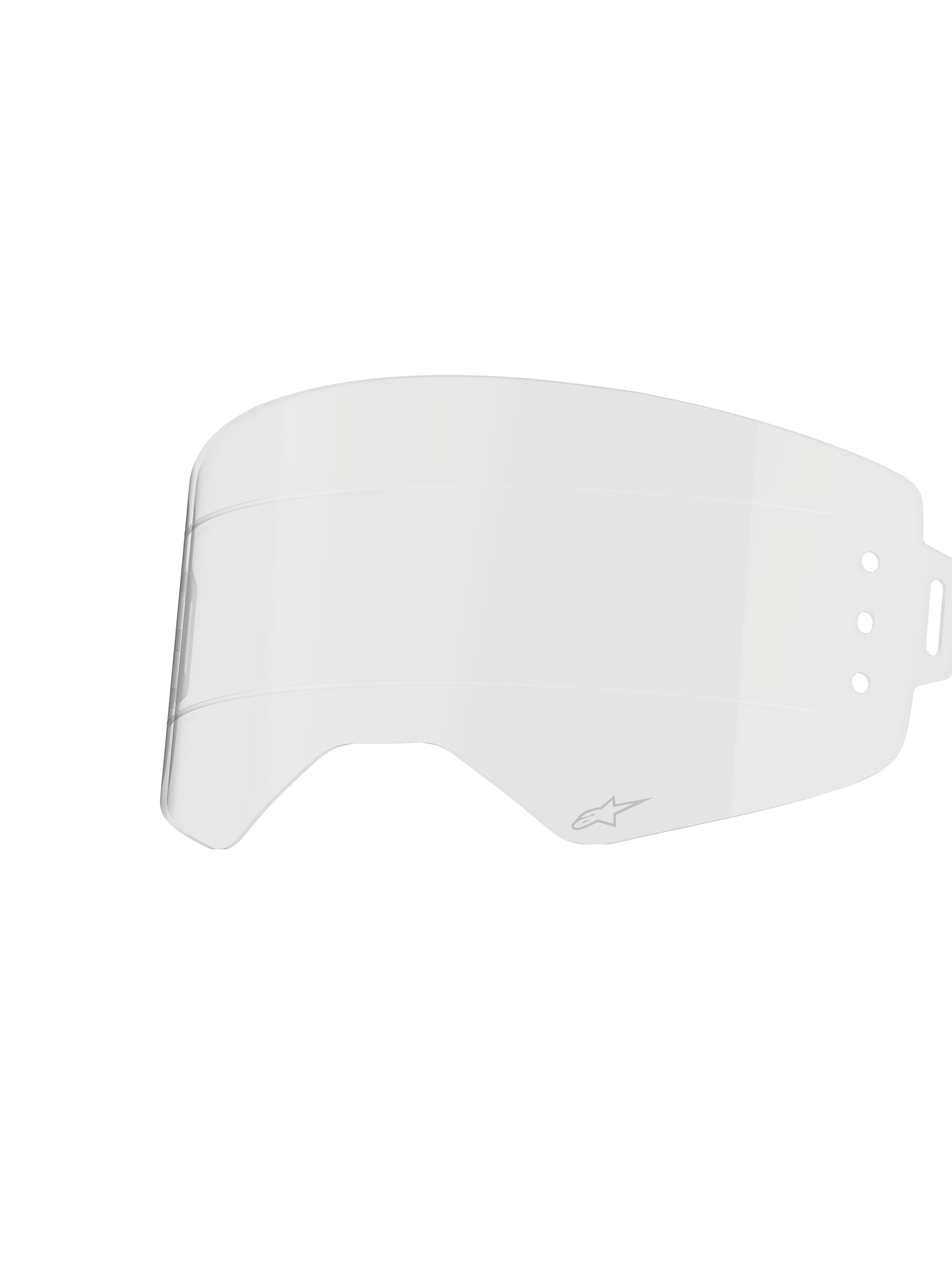 Alpinestars Supertech Roll-Off-Linse, klares Brillen-Zubehör, transparentes spritzgegossenes Polycarbonat mit horizontalen Glide Lines, mit kleinem Alpinestars-Logo, offizielles Ersatzteil für Supertech Wide Vision Brillen