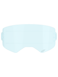 Alpinestars Supertech Roll-Off-Linse, Motocross-Brillenzubehör, Hellblau, transparente Polycarbonat-Linse mit horizontalen Gleitlinien für reibungslose Filmbewegung und seitlichen Befestigungsschlitzen für Roll-Off-Systeme.