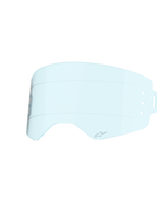 Alpinestars Supertech Wide Vision Roll-Off Linse, Clear Blue Tönung, spritzgegossene Polycarbonat-Konstruktion, mit horizontalen Silikon-Gleitlinien und A-Star-Logo, Ersatzscheibe für Motocross-Brillen für optimale Offroad-Sichtbarkeit