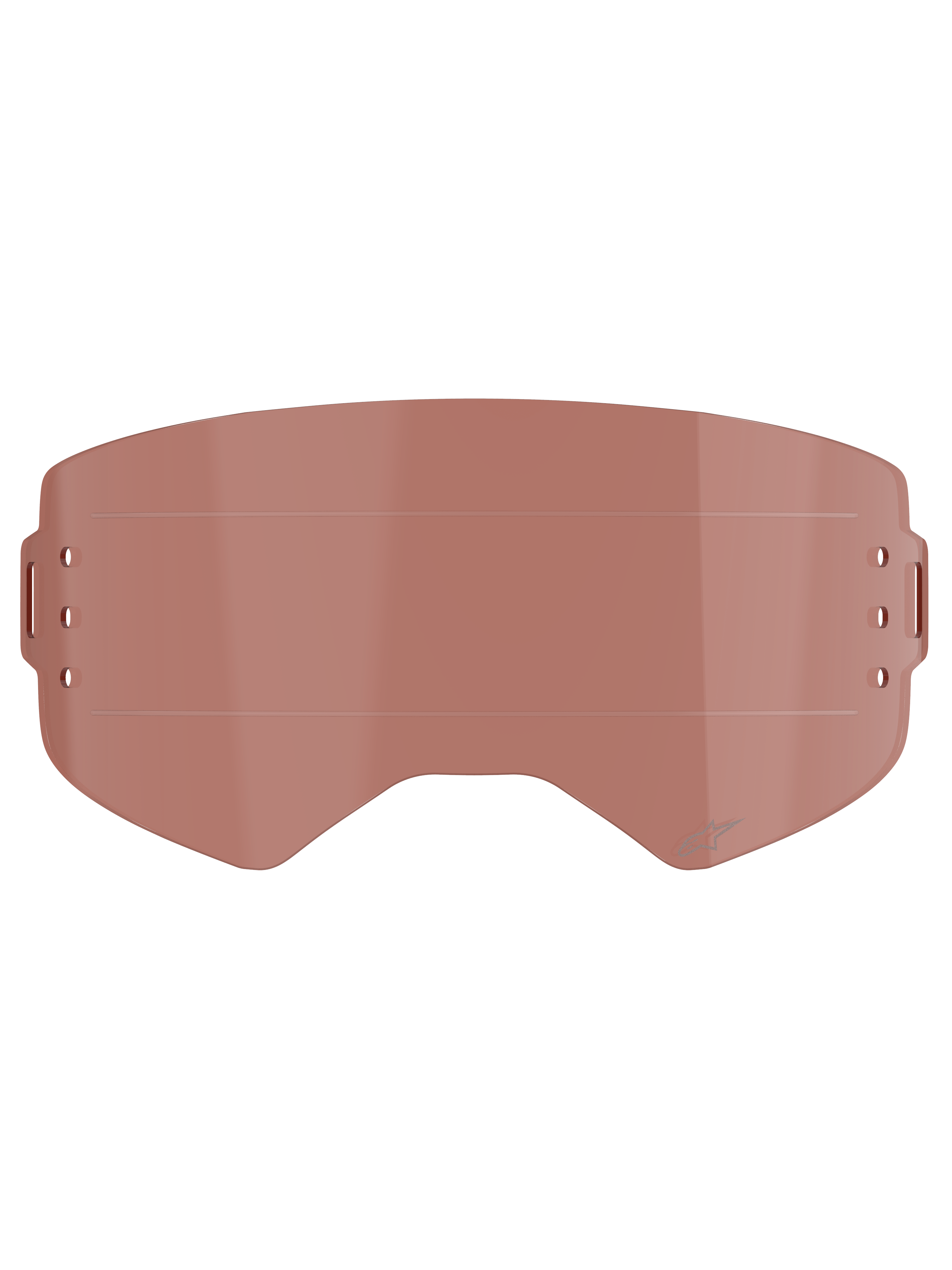 Alpinestars Supertech Wide Vision Roll-Off Linse, Brillenzubehör, Copper Rose Tönung, horizontale Gleitlinien und seitliche Befestigungspunkte, schlagfestes Polycarbonat für Motocross- und Offroad-Einsatz