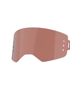 Lentille Roll-Off Alpinestars Supertech, teinte Cuivre Rose, lentille de remplacement pour lunettes de motocross, avec lignes de glissement horizontales et trous de montage pour boîtiers roll-off, construction en polycarbonate durable pour la course tout-terrain