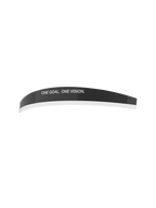 Alpinestars Supertech Roll Off Mud Strip, Goggle Accessory, Transparent, curved clear strip featuring "ONE GOAL. ONE VISION." text, designed for motocross vision management
