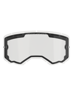 Alpinestars Vision 8-5-3 Doppelscheiben-Linse, klare Ersatzlinse für Motocross-Brillen, mit schwarzer Innendichtung und Belüftungsöffnungen oben, seitlichen Tear-Off-Pfosten, „ONE GOAL ONE VISION“-Branding am oberen Rand, Offroad-Rennsport-Zubehör