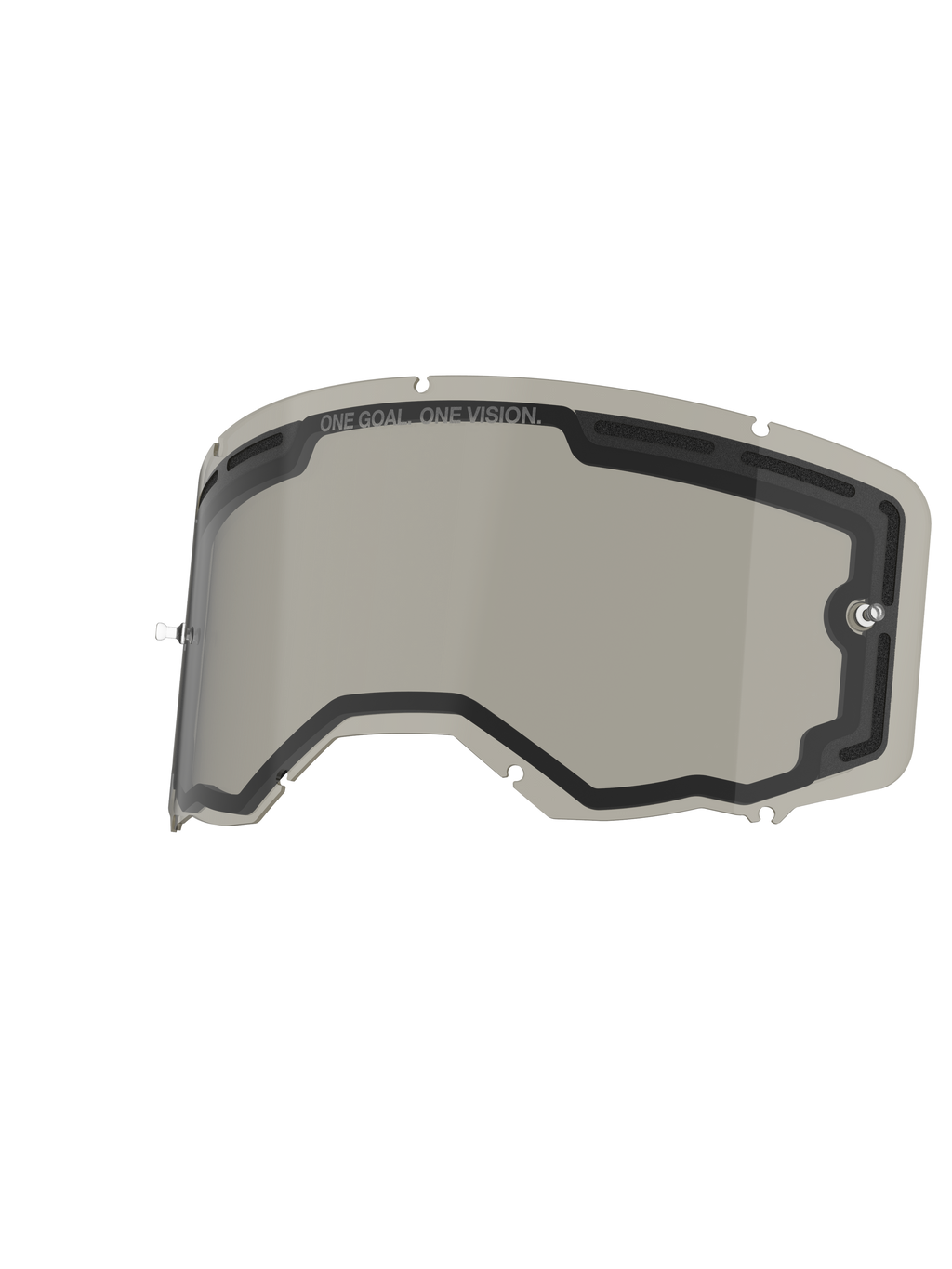 Alpinestars Vision 8-5-3 Doppelscheibe, Farbe Smoke, Ersatzglas für Brillen mit belüfteter Doppelscheiben-Konstruktion, integrierten Tear-off-Pfosten und „ONE GOAL. ONE VISION.“ Branding, entwickelt für Motocross und Offroad-Fahrten