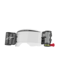 Alpinestars Vision 8-5-3 Roll Film Kit, transparante lens voor crossbril, geïntegreerd wide vision roll-off systeem met rookkleurige canisters, rode trekknop, voorzien van 'ONE GOAL. ONE VISION.' branding, essentieel motorcross accessoire voor helder zicht
