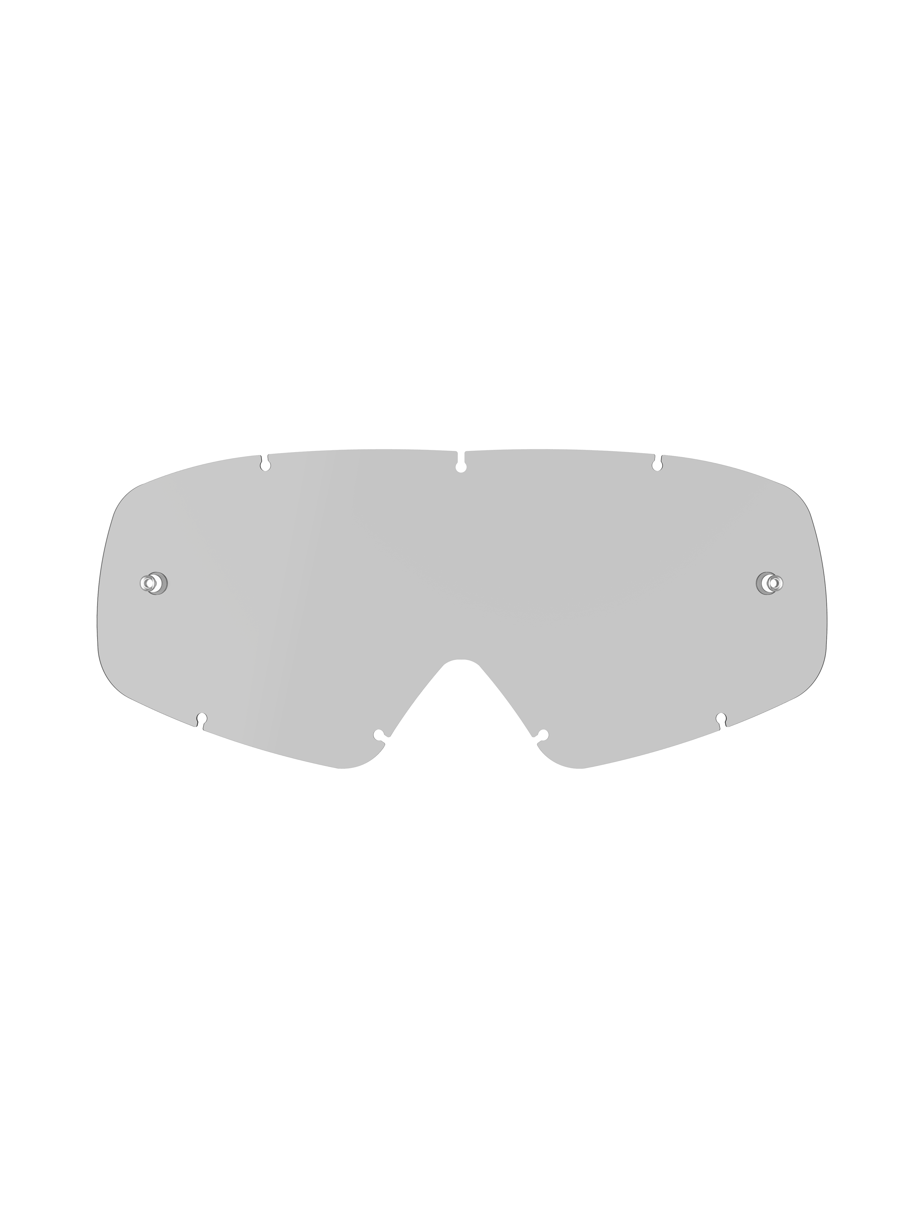 Alpinestars Vision Youth Smoke Lens, Ersatzscheibe für Jugend-Motocross-Brillen, Medium Smoke getönt, gebogenes Polycarbonat-Design mit integrierten Abreißstiften und Sieben-Schlüsselloch-Verriegelungssystem