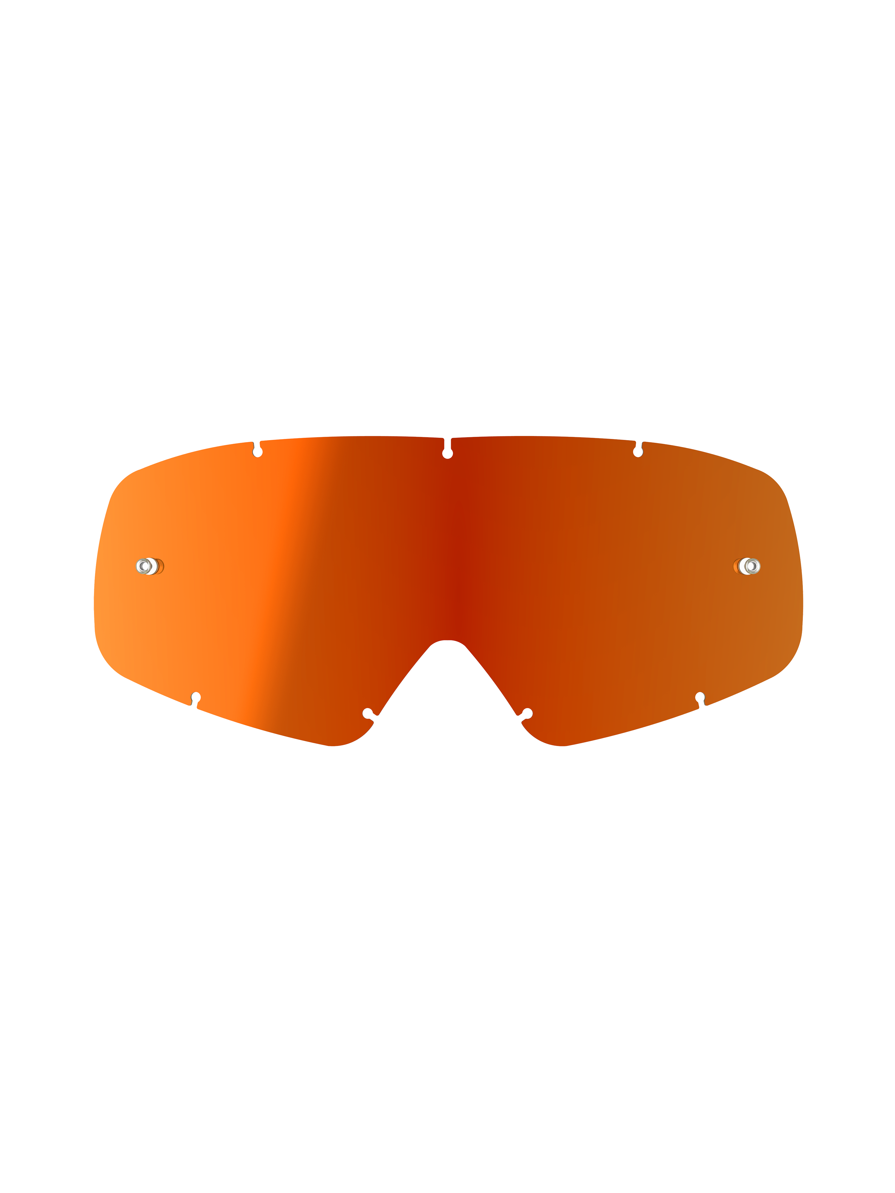 Alpinestars Vision Youth Mirror Lens, Motocross-Brillen-Ersatzzubehör, Spiegelrot mit reflektierendem Orange-zu-Rot-Verlauf, mit integrierten Abreißstiften und seitlichen Montagekerben, gebogene Polycarbonat-Konstruktion für den Jugend-Offroad-Rennsport.