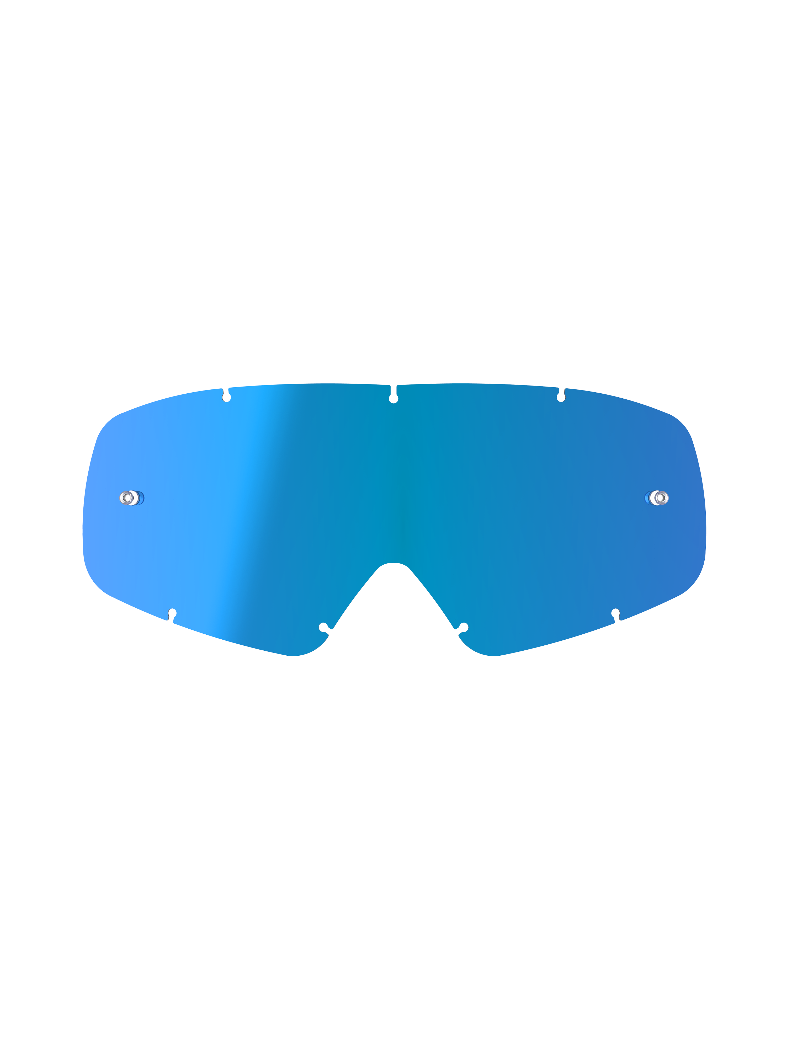 Alpinestars Vision Youth Mirror Lens, blau verspiegelte Ersatzlinse, gebogenes Polycarbonat-Design mit Sieben-Schlüssel-Loch-Verriegelungssystem und Abreißstiften, Jugend-Motocross-Zubehör