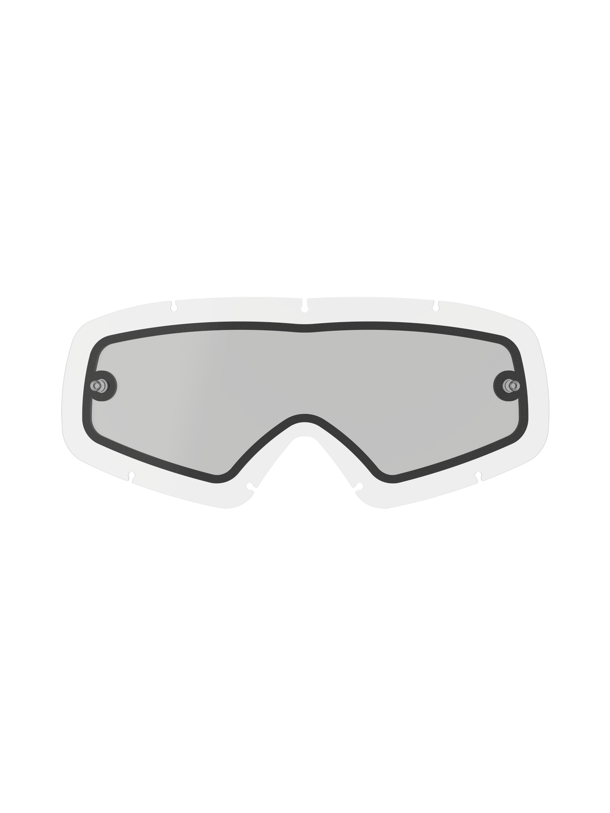 Alpinestars Vision Dual Pane Youth Lens, klares Ersatzglas für Jugend-Motocross-Brillen, gebogenes Weitwinkel-Design mit schwarzer Randabdichtung, integrierte Abrissstifte, Doppelscheiben-Konstruktion aus beschlagfreiem Polycarbonat