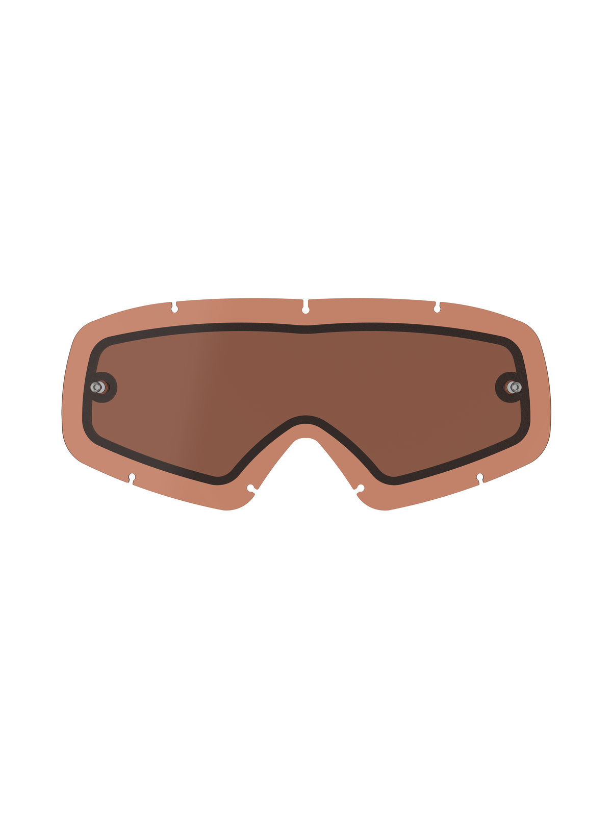Alpinestars Vision Dual Pane Youth Lens, kupferrosé getöntes Ersatzglas, Doppelscheiben-Konstruktion mit schwarzer Dichtung, integrierte Tear-off-Halterungen, Sieben-Schlüsselloch-Verriegelungskerben, gebogenes Polycarbonat für Jugend-Motocross und Offroad-Rennsport