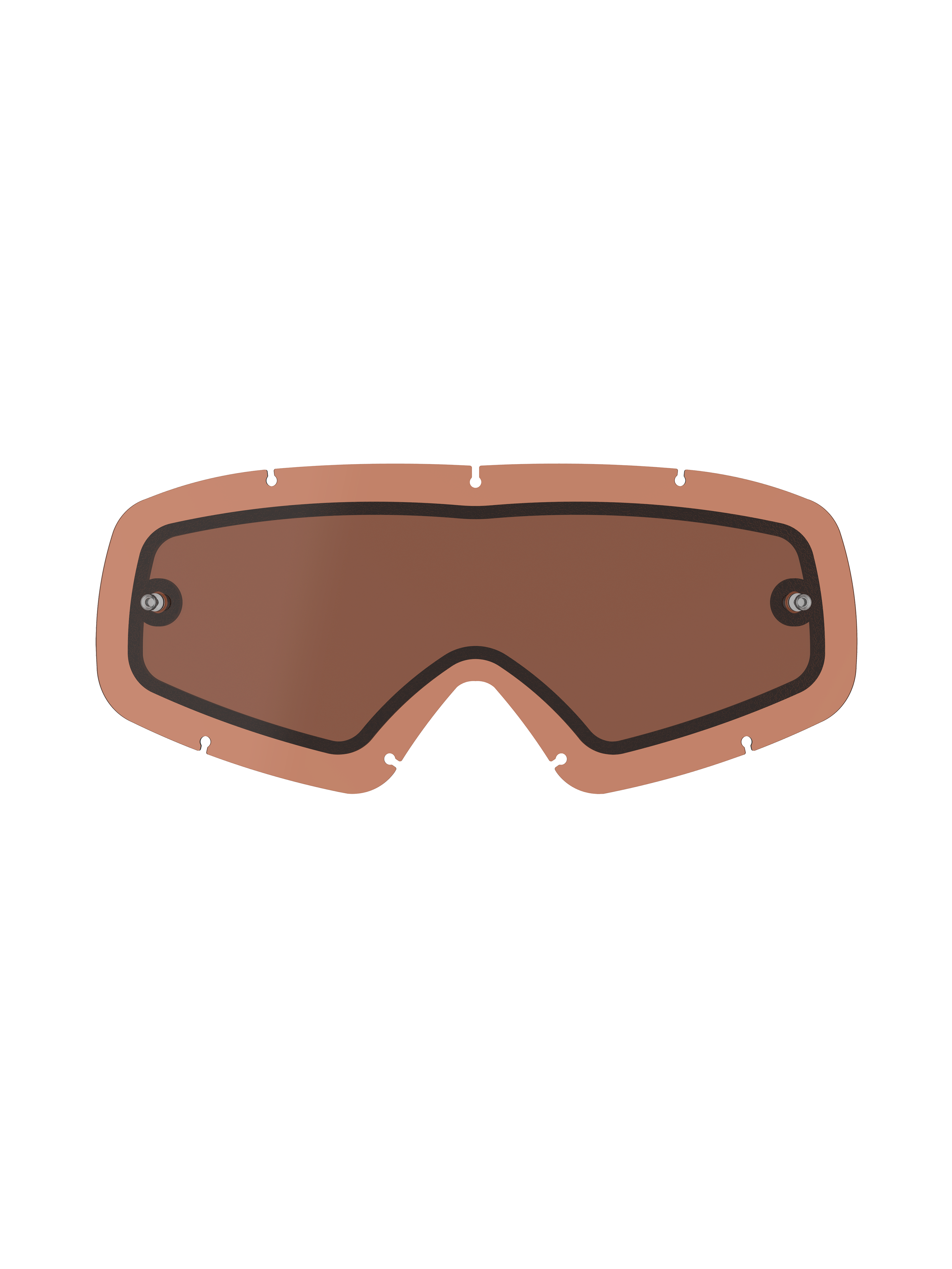Alpinestars Vision Dual Pane Youth Lens, koperroze getinte vervangingslens voor crossbril, dubbellaagse constructie met zwarte afdichting, geïntegreerde tear-off pinnen, zeven sleutelgat-vergrendelingsinkepingen, gebogen polycarbonaat voor jeugd motorcross en off-road racing