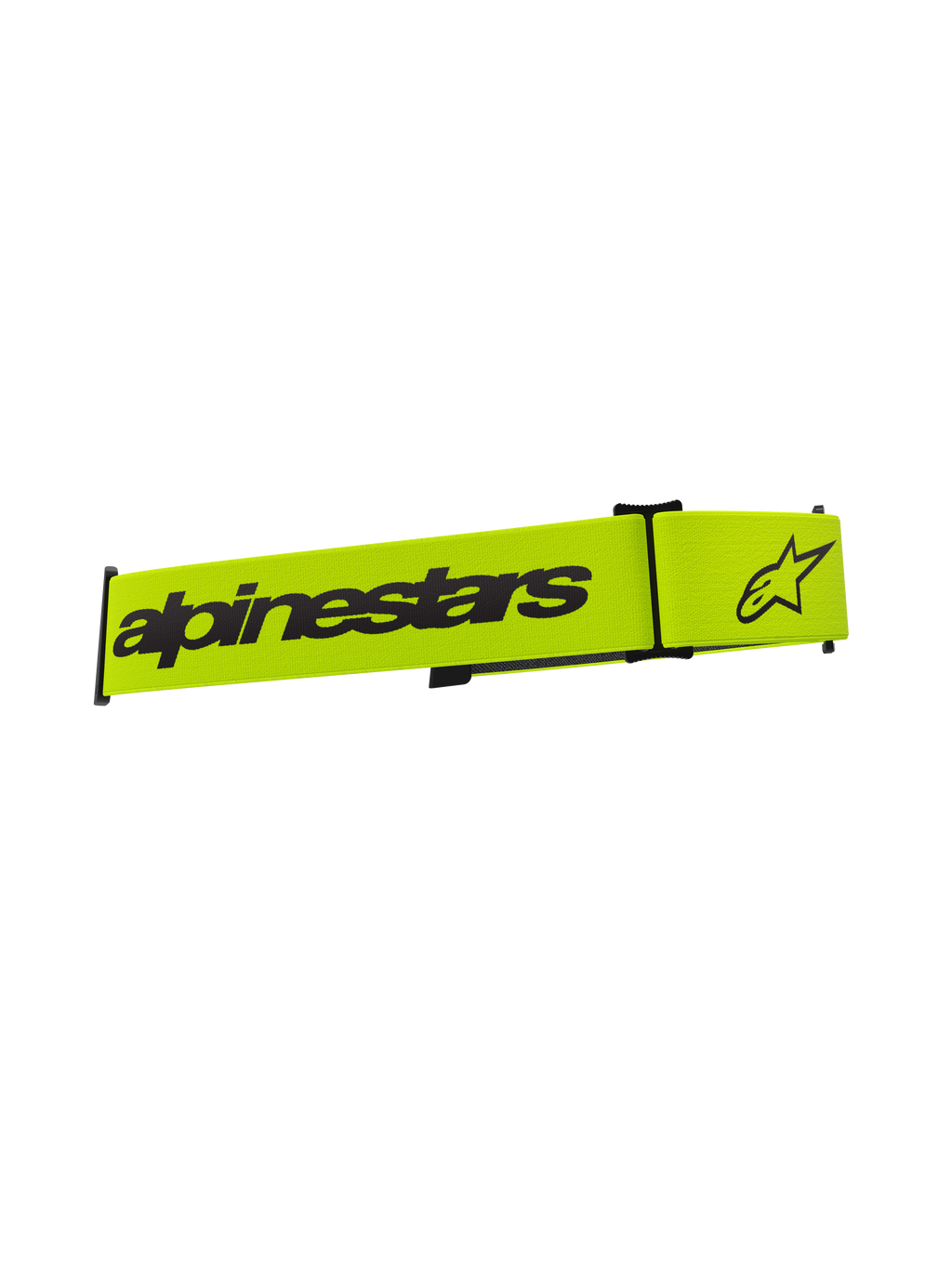 Alpinestars Supertech Brillenband, Motocross-Brillenzubehör, Gelb Fluo und Schwarz, mit schwarzem Alpinestars-Schriftzug und Stern-Logo, Ersatzband für Offroad-Brillen