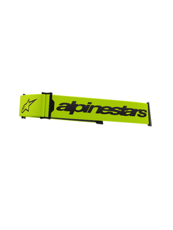 Alpinestars Supertech Goggles Strap, Motocross-Brillenzubehör, leuchtendes Gelb Fluo und Schwarz, mit markantem Alpinestars-Schriftzug und Stern-Logo, offizielles Ersatzband für Offroad-Rennbrillen