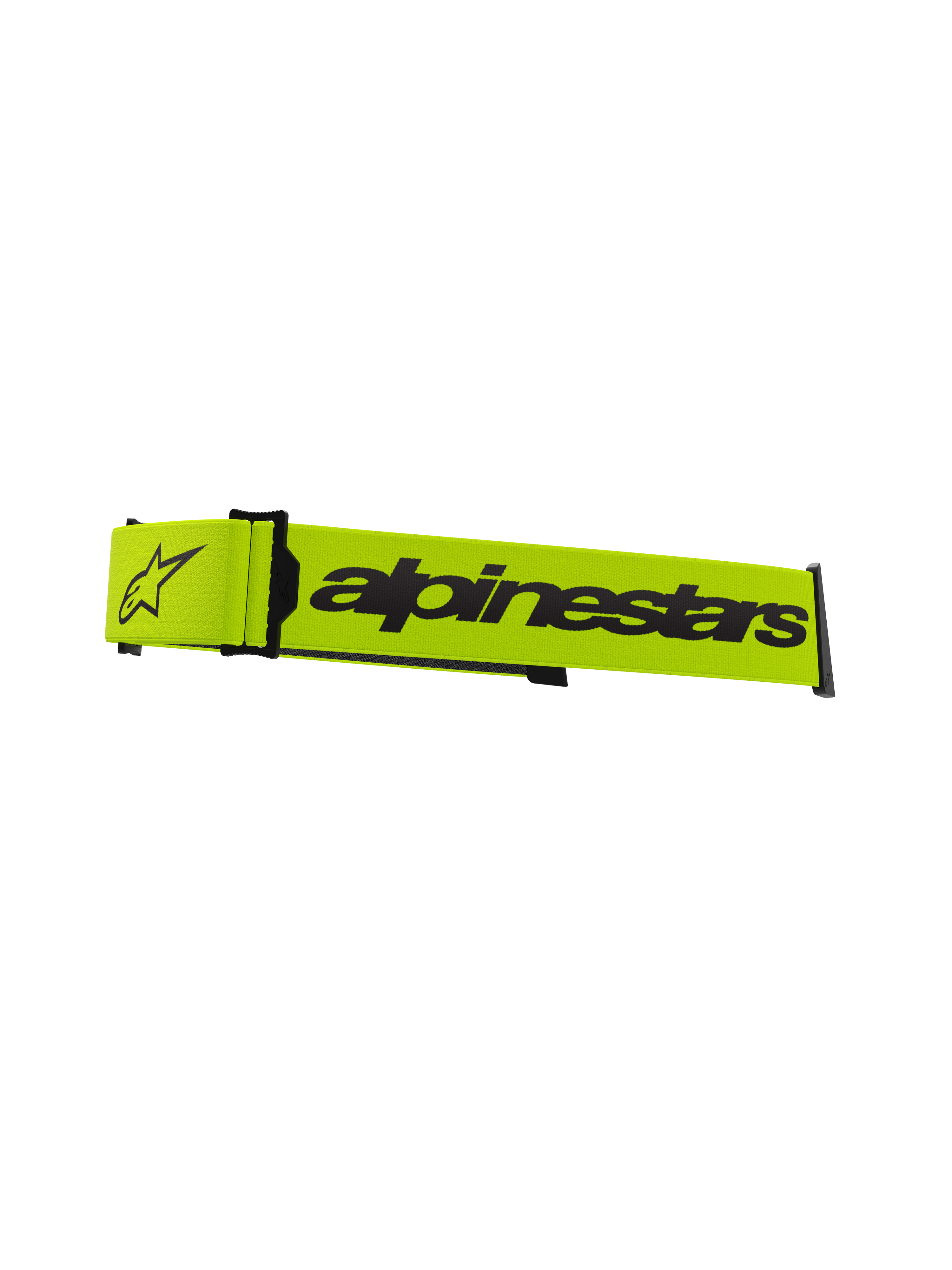 Alpinestars Supertech Goggles Strap, Motocross-Brillenzubehör, leuchtendes Gelb Fluo und Schwarz, mit markantem Alpinestars-Schriftzug und Stern-Logo, offizielles Ersatzband für Offroad-Rennbrillen