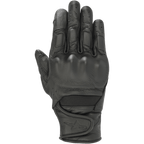 Alpinestars Stella Vika V2 Handschuhe, Damen-Motorradhandschuhe, schwarzes Leder, mit perforierten Fingern für Belüftung, viskoelastischem Knöchelschutz und kurzer Manschette mit Klettverschluss und Stern-Logo