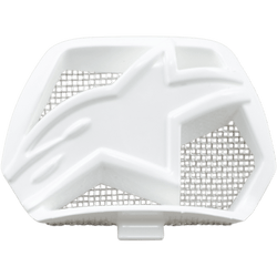Alpinestars Supertech M10/M8 Helmet Chin Vent, blanc, composant de ventilation de rechange avec design en étoile et grille mesh argentée, accessoire de casque de moto