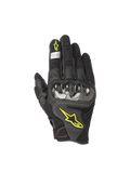 Alpinestars SMX-1 Air V2, gants de moto homme, noirs et jaune fluo, en cuir et mesh, protections articulaires, certifiés CE