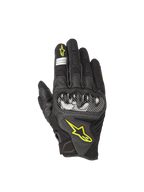 Alpinestars SMX-1 Air V2, gants de moto homme, noirs et jaune fluo, en cuir et mesh, protections articulaires, certifiés CE