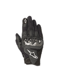Alpinestars SMX-1 Air V2 handschoenen, zwarte herenmotorhandschoenen van leer en mesh met harde knokkelbescherming.