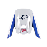 Alpinestars Honda S-M5 Visor, Replacement Helmet Visor, White Blue and Red Glossy finish, featuring blue side panels with navy Alpinestars and red Honda logos, motocross helmet accessory