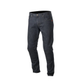 Alpinestars Copper Denim broek, motorjeans, donkerblauw, standaard rechte pasvorm met voorgevormde beenconstructie, voorzien van een klein rood logo op het muntzakje, klassiek vijf-zakken ontwerp voor stedelijk woon-werkverkeer