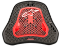 Protecteur de poitrine Alpinestars Nucleon KR-Cell Ci S, rouge fumé transparent et noir, avec micro-structure de cellules en nid d'abeille, quatre boutons de fixation noirs et logo Alpinestars blanc, insert de protection ergonomique léger pour la course de moto et la conduite sportive