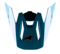 Alpinestars S-M5 Speed Helmvisier, Motocross-Helmzubehör, Hellblau und Schwarz glänzend, mit schwarzem Alpinestars-Sternlogo und SM5-Branding, aerodynamisches Design, langlebiges Ersatzvisier für Offroad-Rennsport