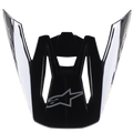 Alpinestars S-M5 Venture Helmvisier, Motocross-Helmzubehör, Schwarz glänzend, Ersatzvisier mit silbernem Alpinestars-Logo auf der Vorderseite und weißem Branding an den Seiten, strapazierfähiger Kunststoff mit glänzendem Finish für den Offroad-Rennsport