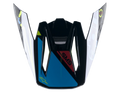 Alpinestars S-M5 Action Visier, Motocross-Helm-Ersatzteil, Schwarz, Cyan und Gelb Fluo Glänzend, mit SM5-Branding und Stern-Logo, Snap-on-Peak-Design für den Offroad-Einsatz