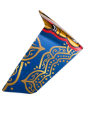 Alpinestars Supertech R10 Martinator Thai Race Spoiler in glanzend blauw en goud met verfijnde patronen en rode accenten.